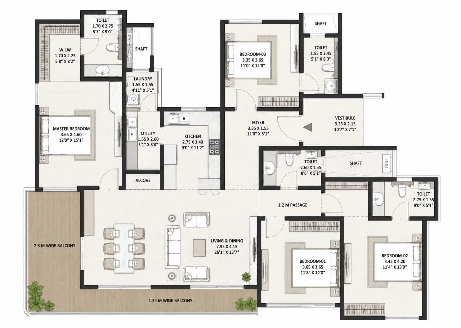 Nambiar District 25 apartment floor plan